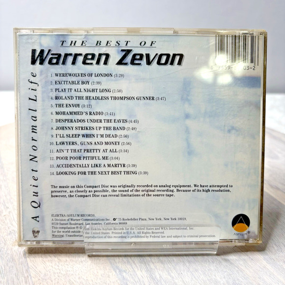 Greatest Hits Quiet Normal Life Warren Zevon by Warren Zevon (CD, 1990) - Picture 2 of 5